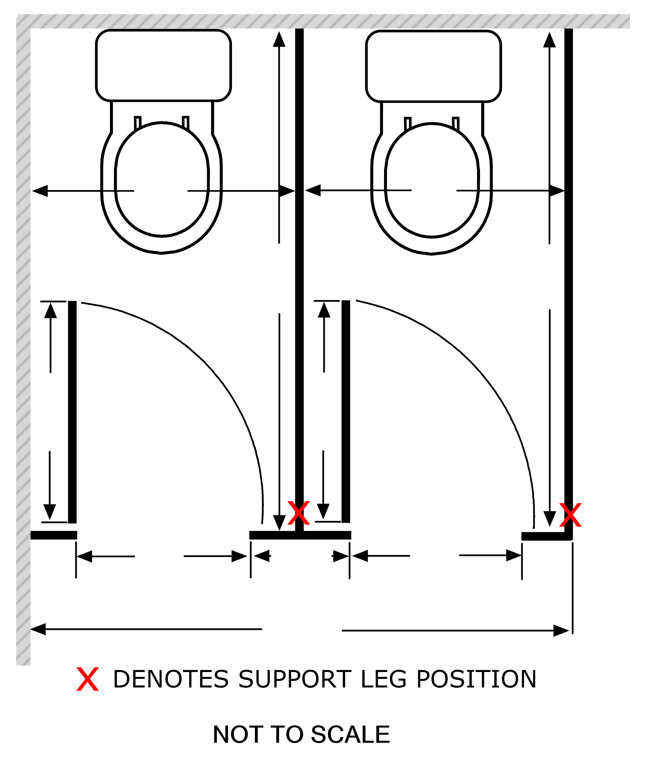 Lutley - 18mm Corner range of 2 WC cubicles