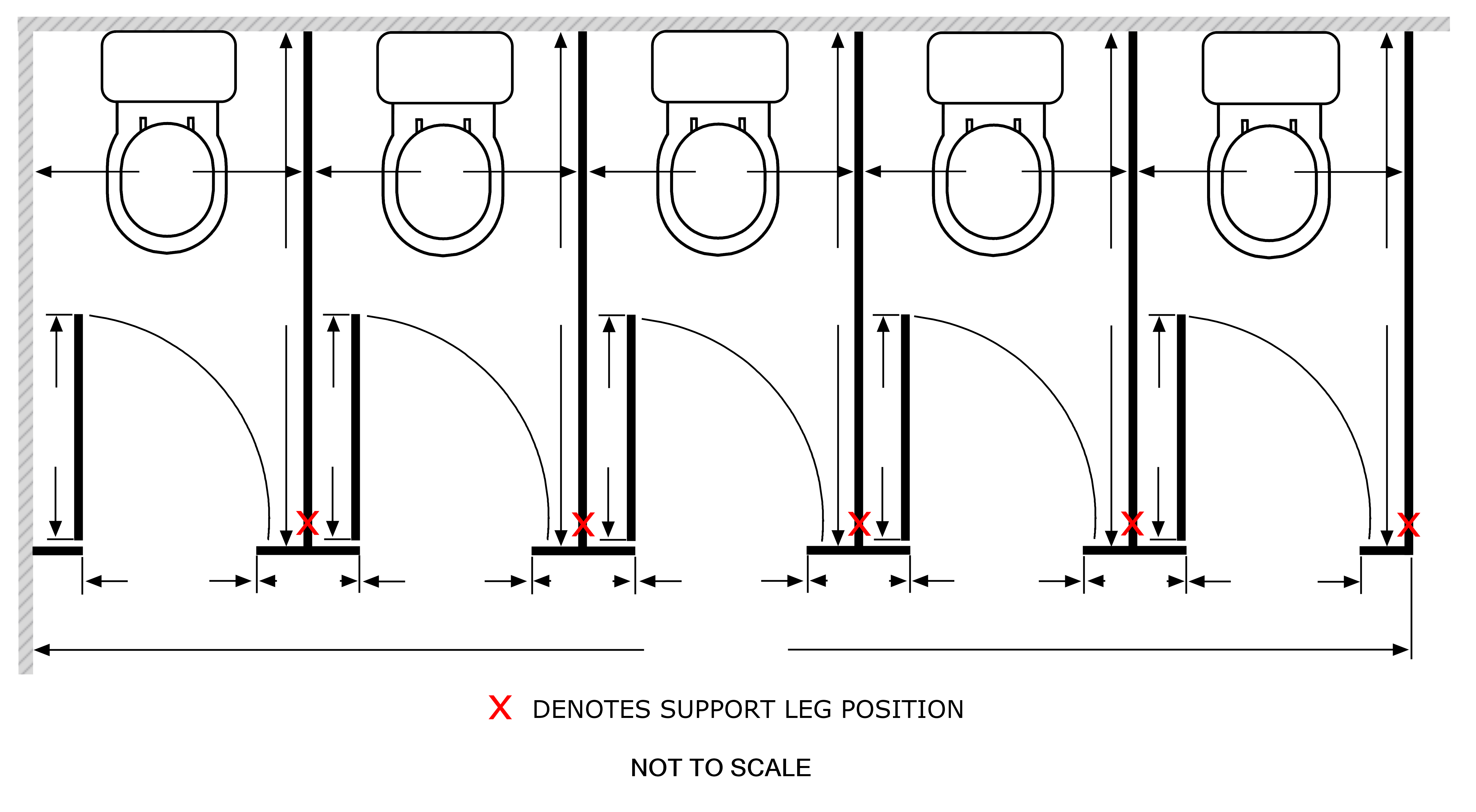 Hanley - 12mm Corner range of 5 WC cubicles